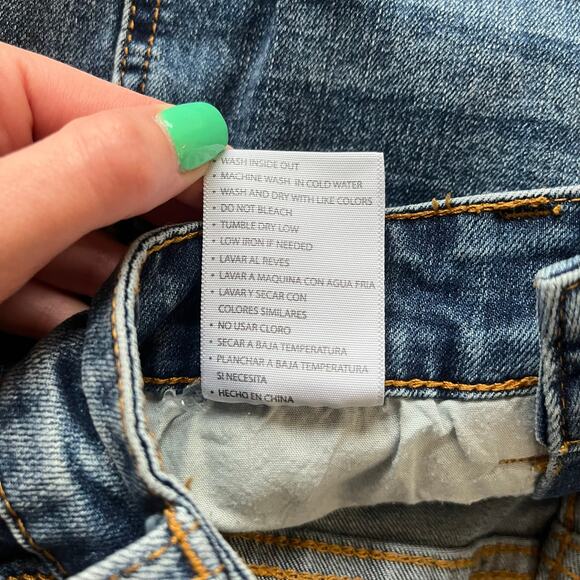 KanCan Medium Wash Distressed Button Fly Jean Jegging Size 1 /24 - Picture 5 of 12